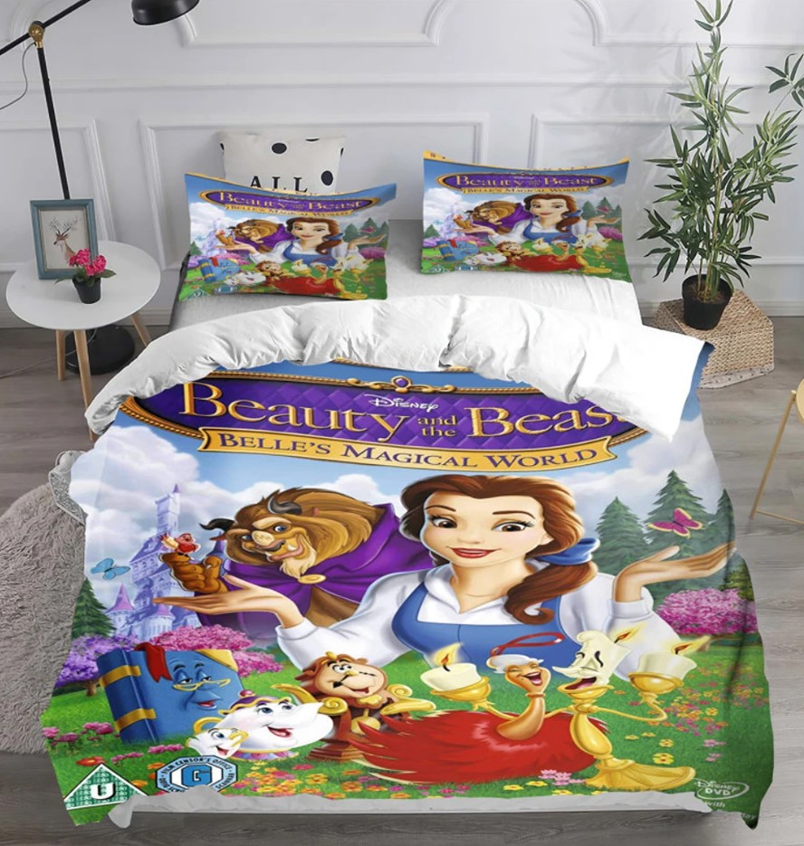 Personalized Beauty And The Beast Quilt Bedding Set Princess Beast Set Beauty And The Beast Gift